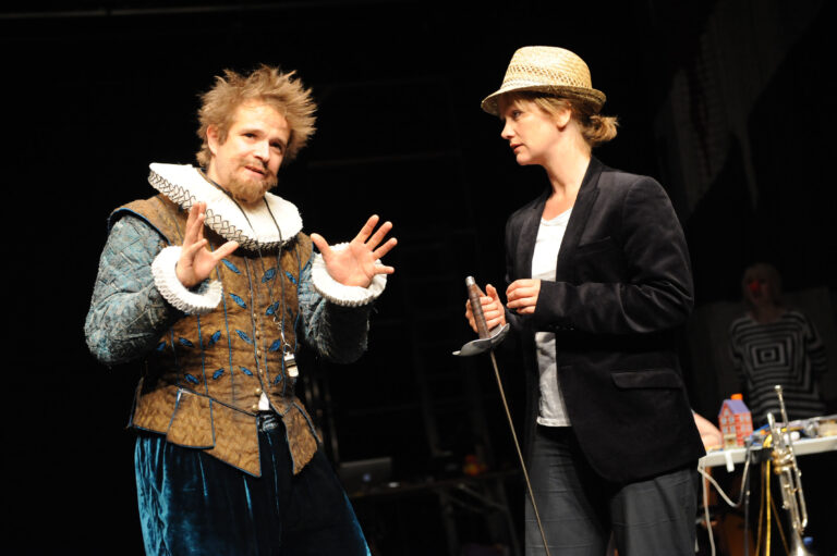 l-r Oliver Dimsdale and Poppy Miller in Filter Theatre Company's 'Twelfth Night' - photo credit Robert Day, DSC_0864