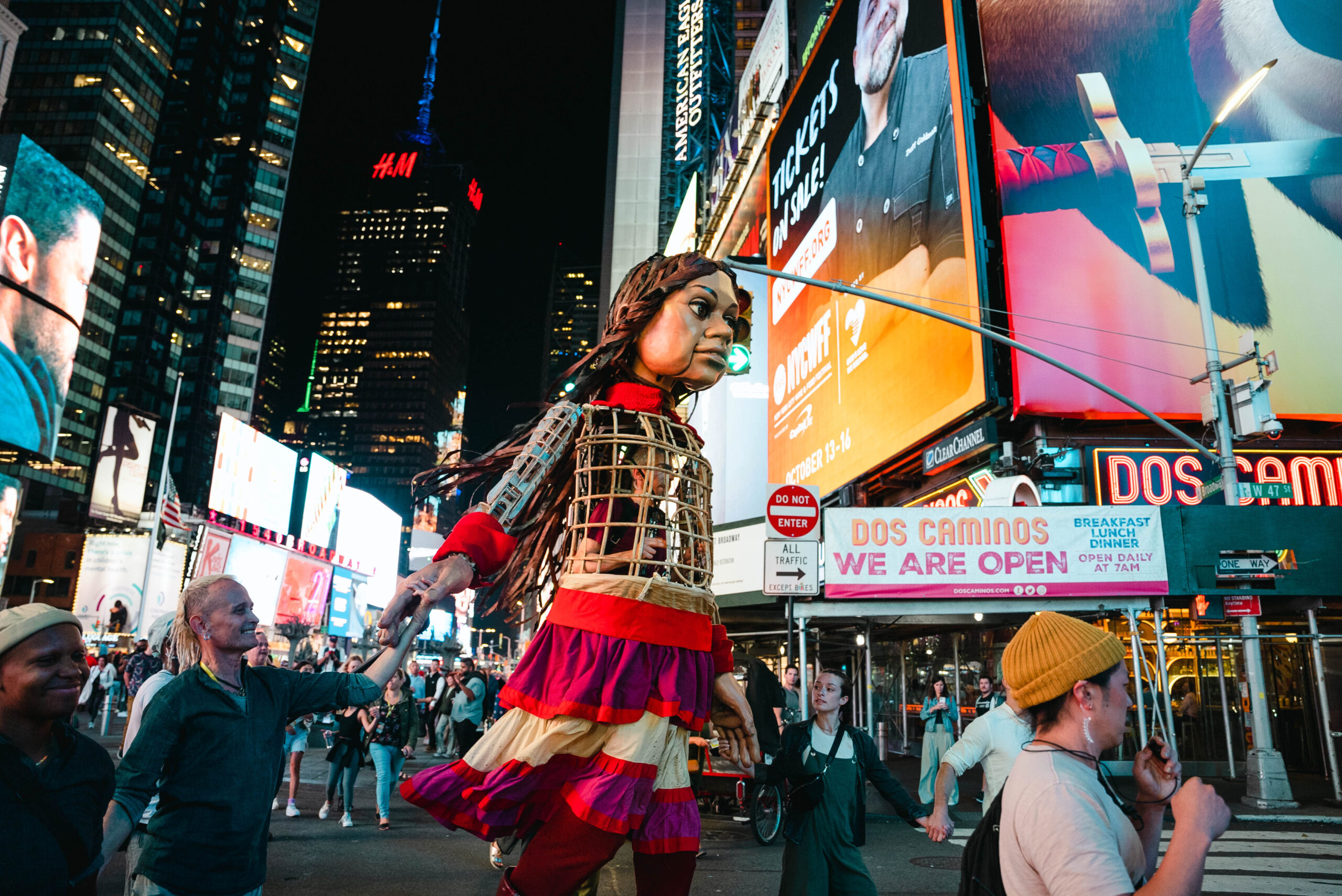 Little Amal in Times Square