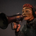 Puppet with a megaphone