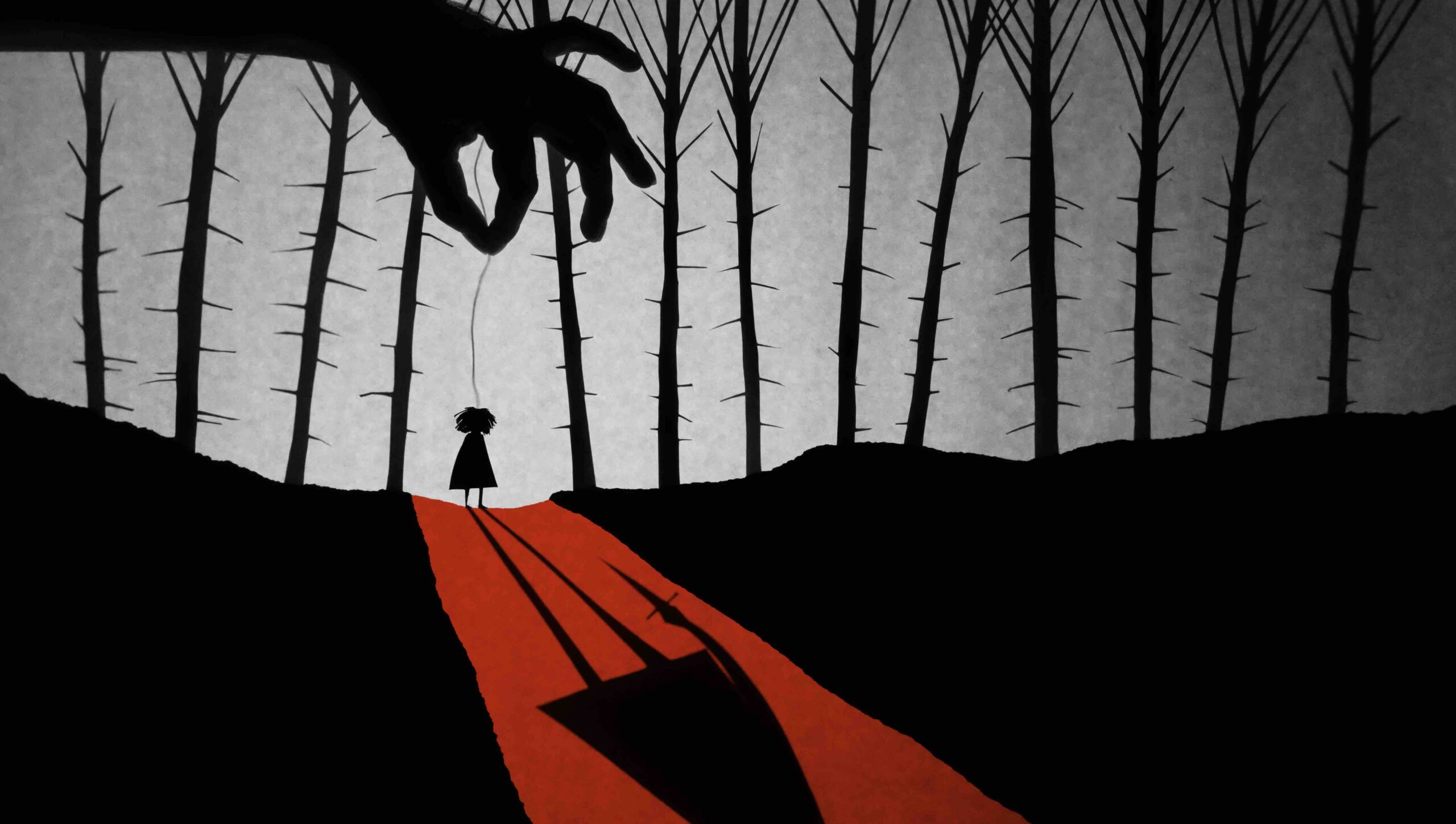 's The 4th Witch, Artwork by Drew Dir, Girl in Wood 2 (Hand)