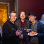 Audience members enjoying food