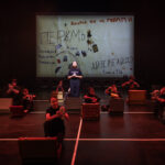 Children in front of suitcases