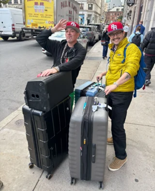 Puerto Rico represent! We are so EXCITED to have the Eve of Abolition team in Boston. It's almost here!!⁠
⁠
Image Description: Two men with suitcases wearing Puerto Rico hats⁠
⁠
#DiverseTheatre #BostonTheatre #BosArts #BostonEvents