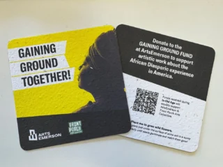 Did you pick up one of these coasters from In Old Age? Showcasing our Gaining Ground Fund, they are packed with seeds and can be planted to grow flowers. Did you plant yours yet? ⁠
⁠
#BosArts #SupportArts #BostonTheatre
