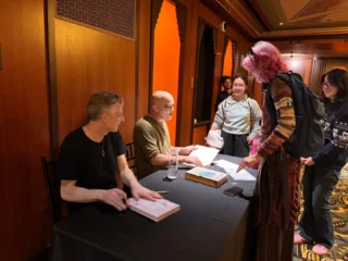 Taylor Mac & Matt Ray signed books for audience members during the show run!⁠
⁠
#BostonTheatre #BosArts